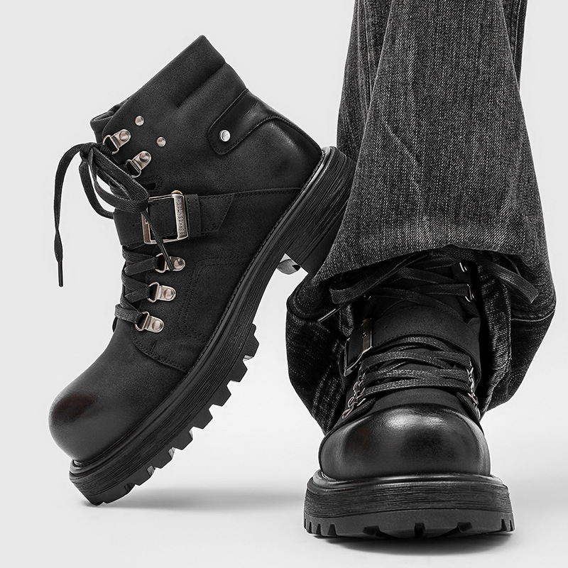 브랜드 남성 가죽 부츠 오토바이 스노우 카우보이 플랫  - Waterproof Winter Boot 리뷰 및 가격