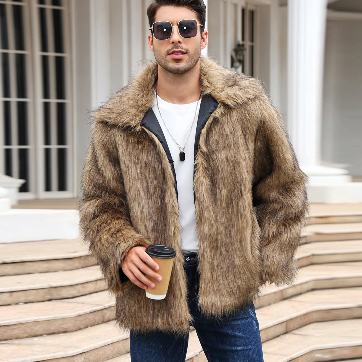 남성 가짜 여우 모피 자켓 코트 겨울 두꺼운 푹신한 긴 - Down Jacket Packable 리뷰 및 가격